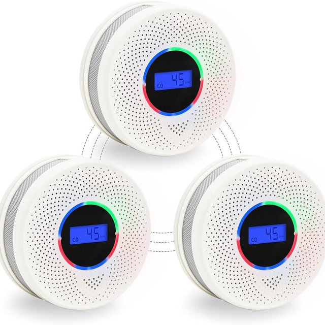 10-Year Battery Wireless Interconnected Smoke and Carbon Monoxide Detector, Smart Interlink Smoke CO Alarm with Digital Display, Fire and CO Combo Alarm for Home (3 Pack)