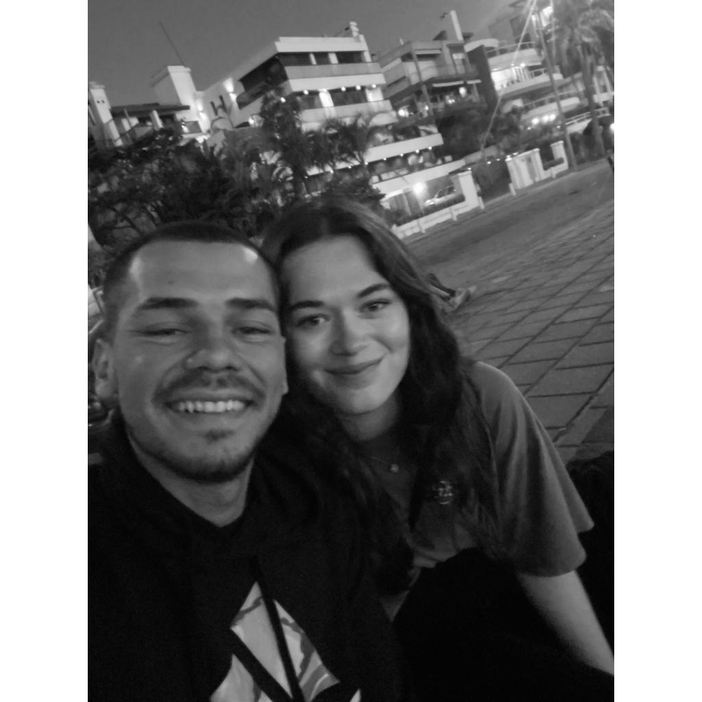 Our very first photo together, taken the night before I left Uruguay in 2022