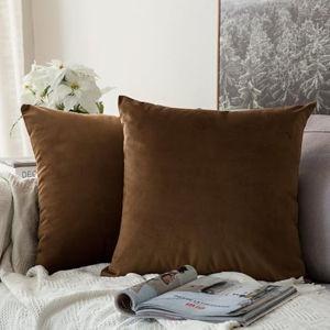 MIULEE 18x18 Velvet Throw Pillow Covers Chocolate