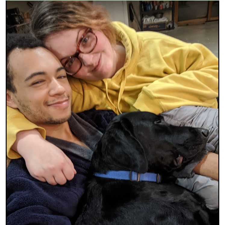 Snuggling with Diesel