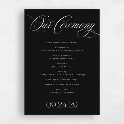 Black Wedding Program - Hunter
