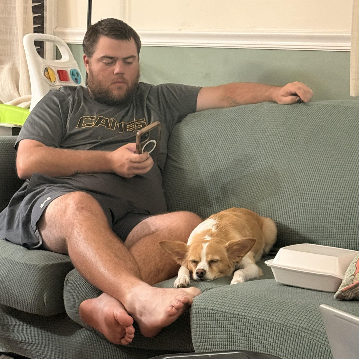 Bucky was so happy when we got back home!