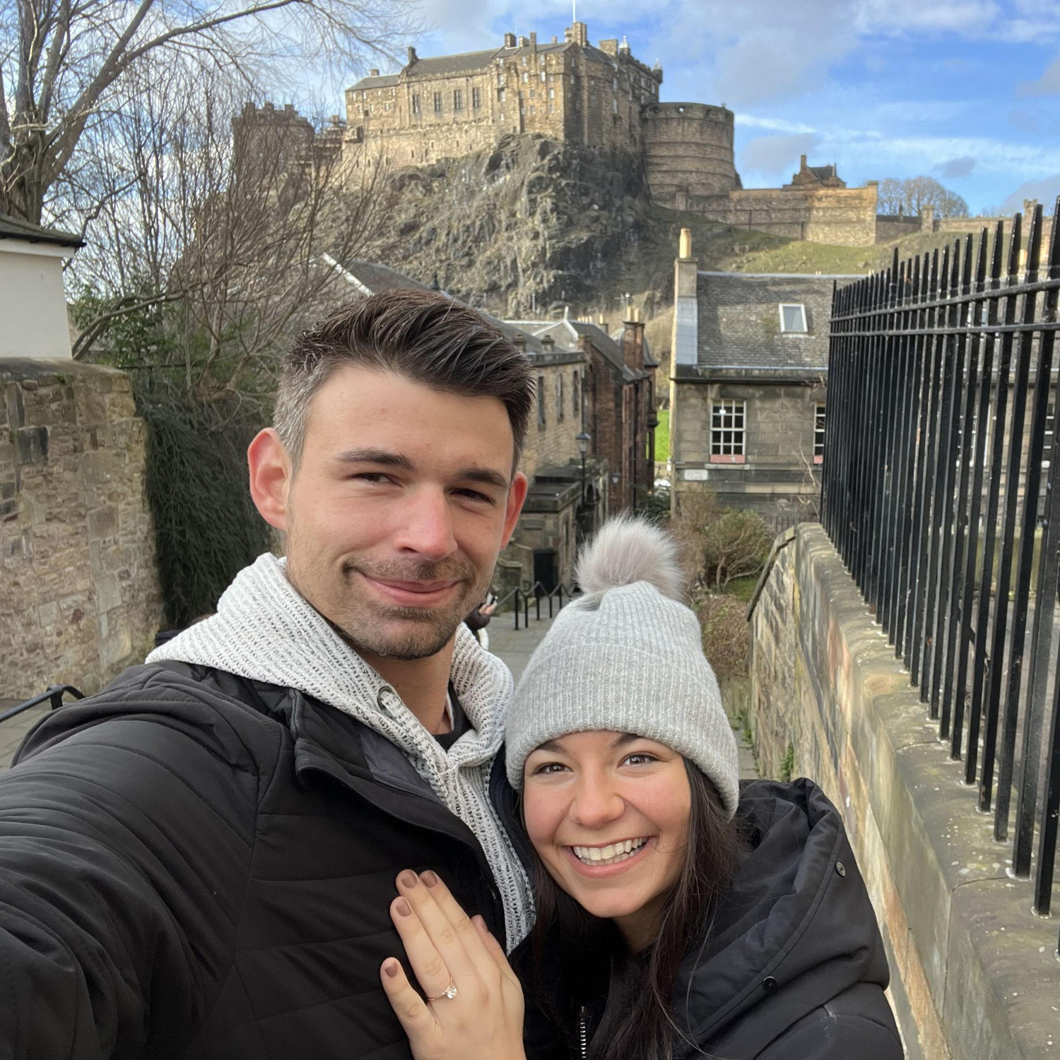 Engaged in front of Edinburgh Castle