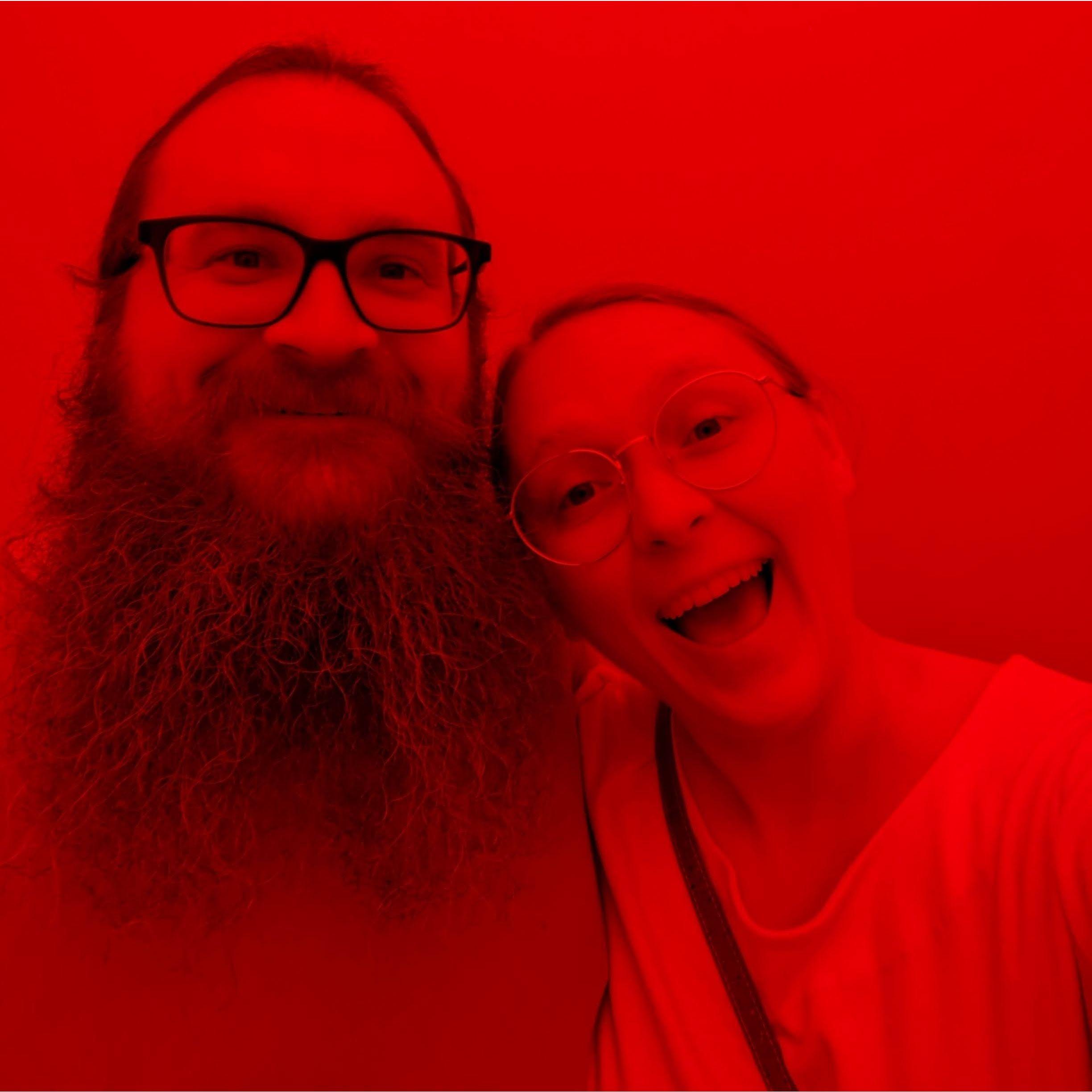 The two happiest people you've ever seen in a rage room.