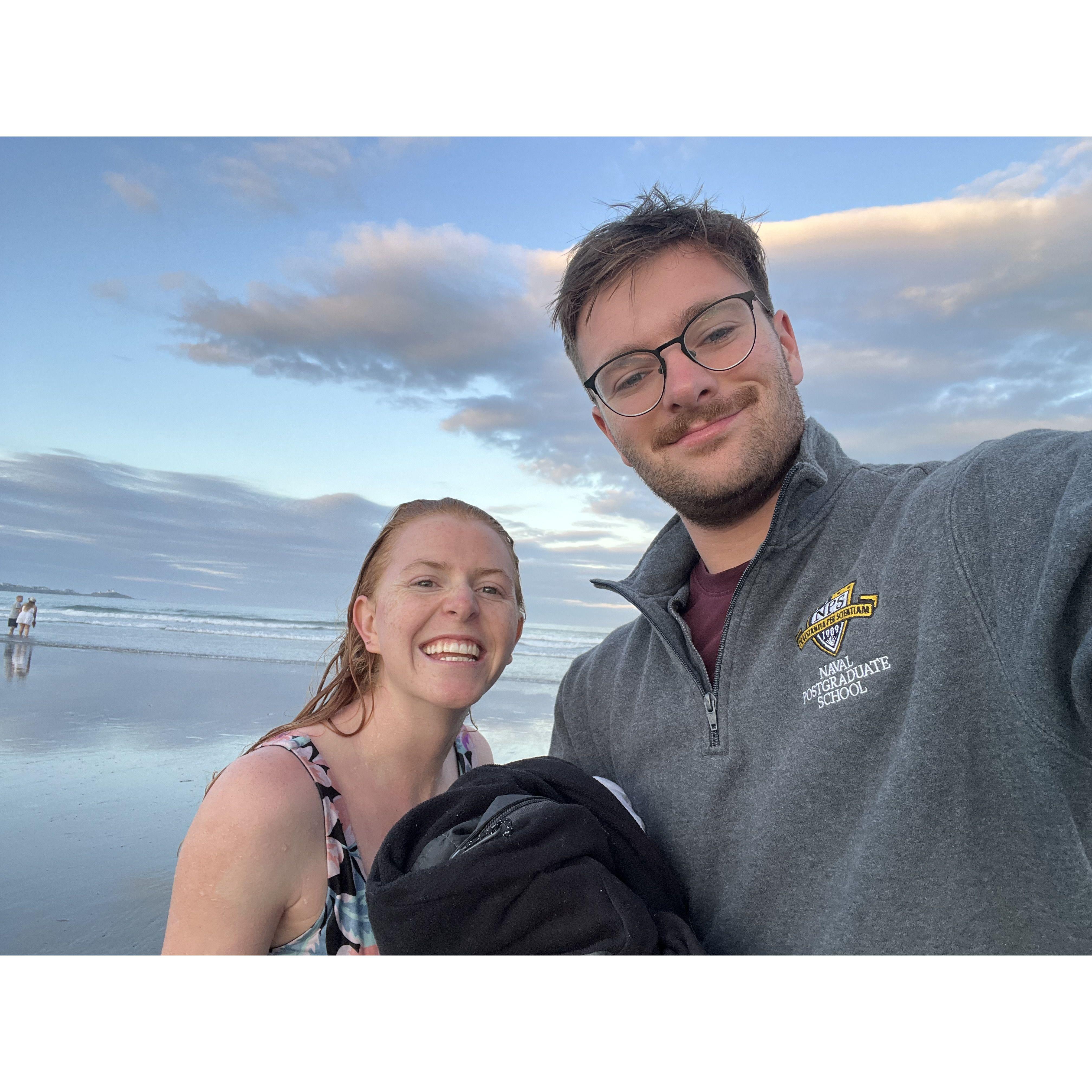 Sunset dunk in Maine