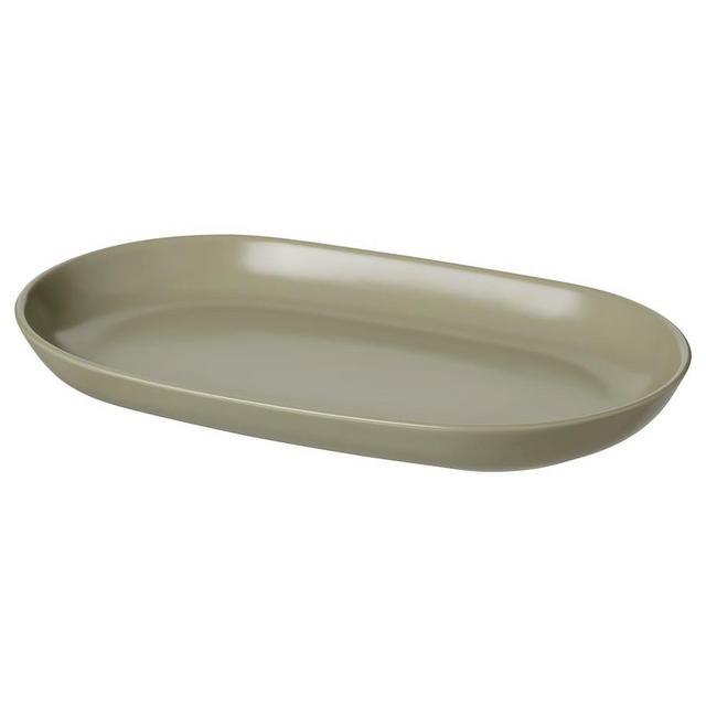 FÄRGKLAR Serving plate, matte green