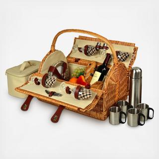 4-Person Yorkshire Picnic Basket with Coffee Set