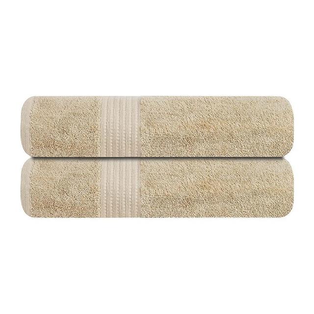 Tens Towels Prestige, 2 Piece Oversized Beige Bath Sheets 35x70 Inches, 100% Cotton Bathroom Towels Set, Heavy Weight Absorbent Towels, Ultra Soft Shower Towels for Bathroom