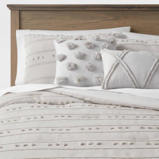 Quinlan Clipped Stripe Dot Comforter Bedding Set - Threshold™