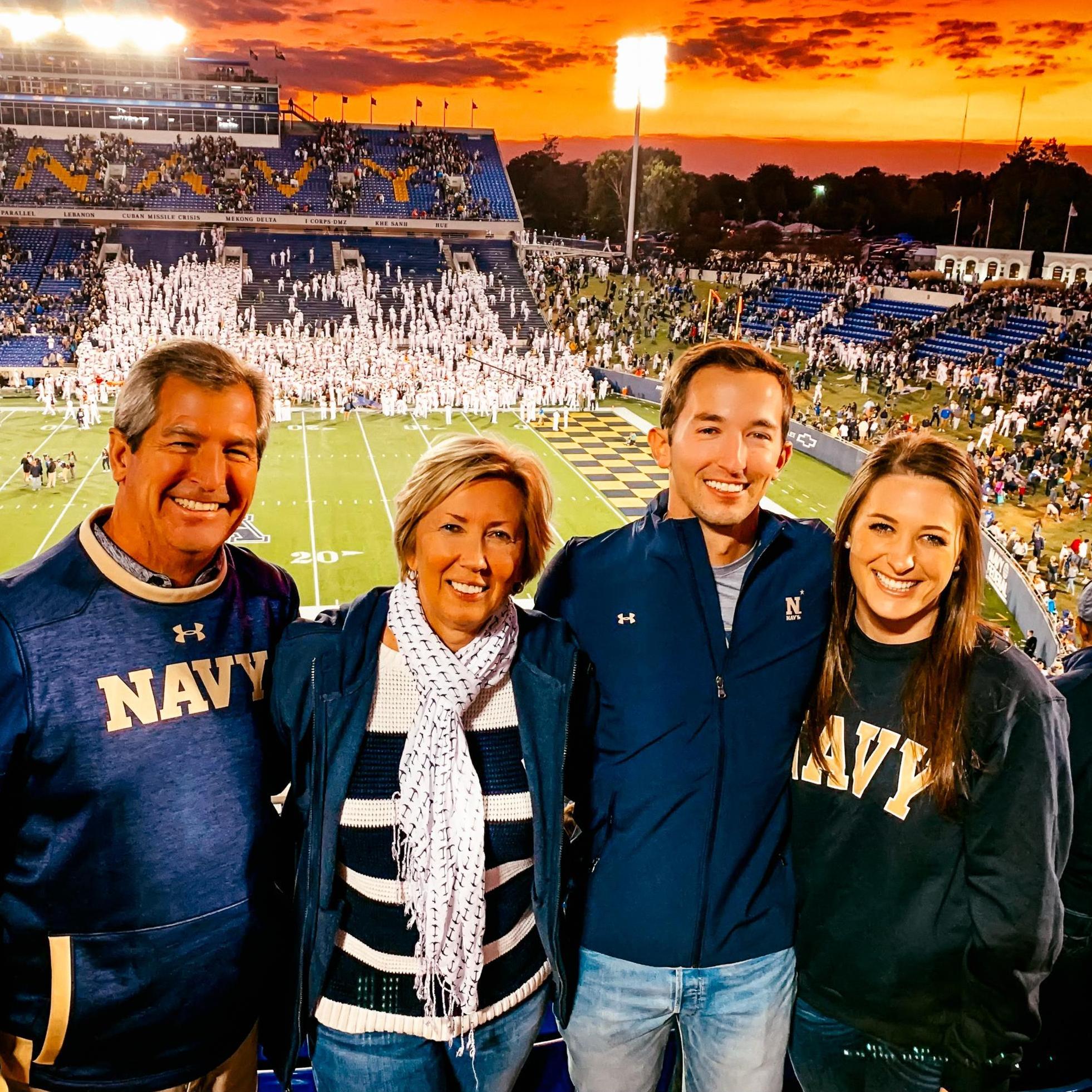 Julia's first Naval Academy football game with Marc and his parents!