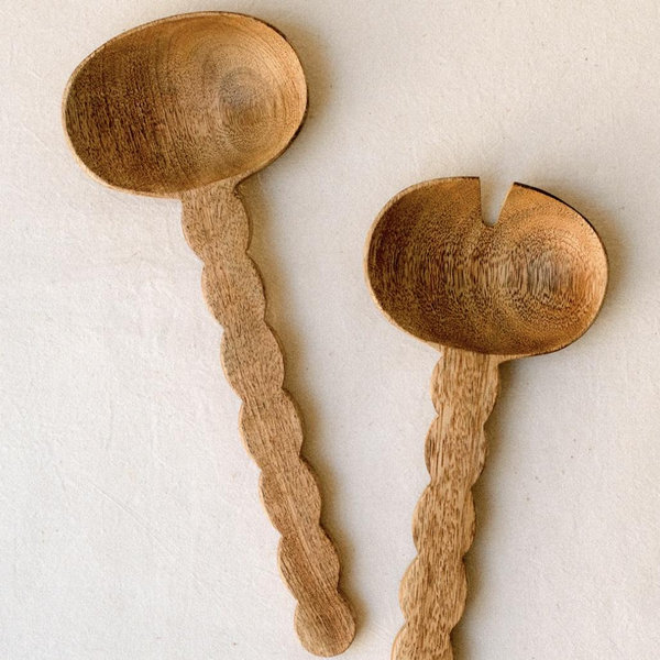 Wavy Wooden Serving Set