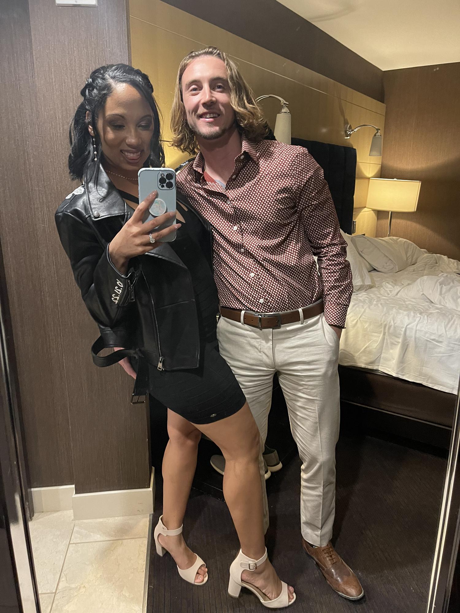 Ready for the nightclub after the wedding!