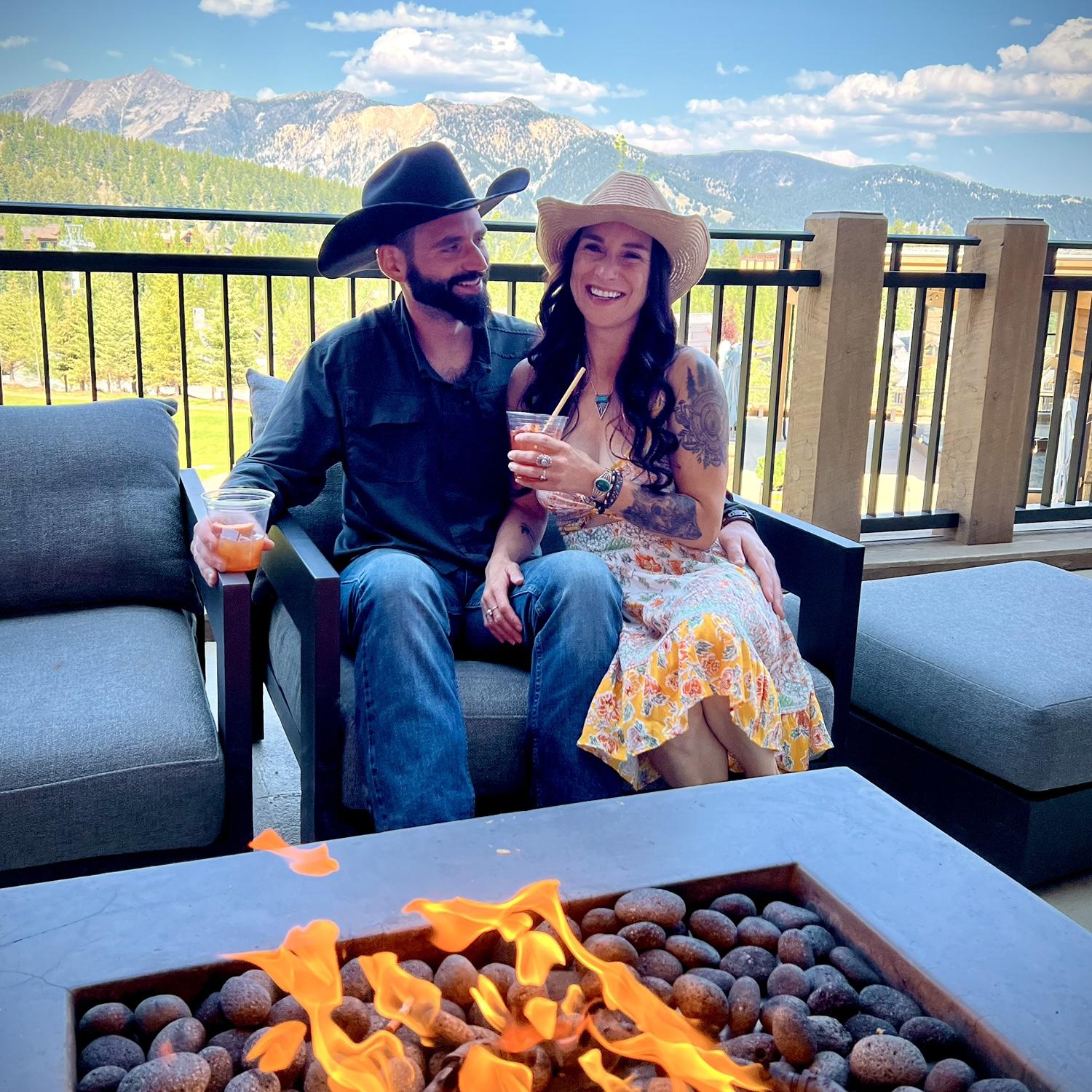 Celebrating the engagement in Big Sky, MT