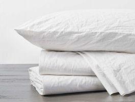 Queen Organic Crinkled Percale Sheet Set
