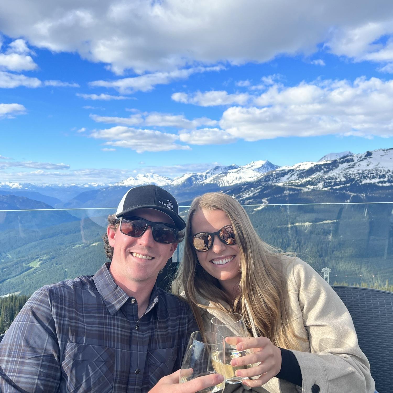 Enjoying a mountain-top feast in Whistler, British Columbia