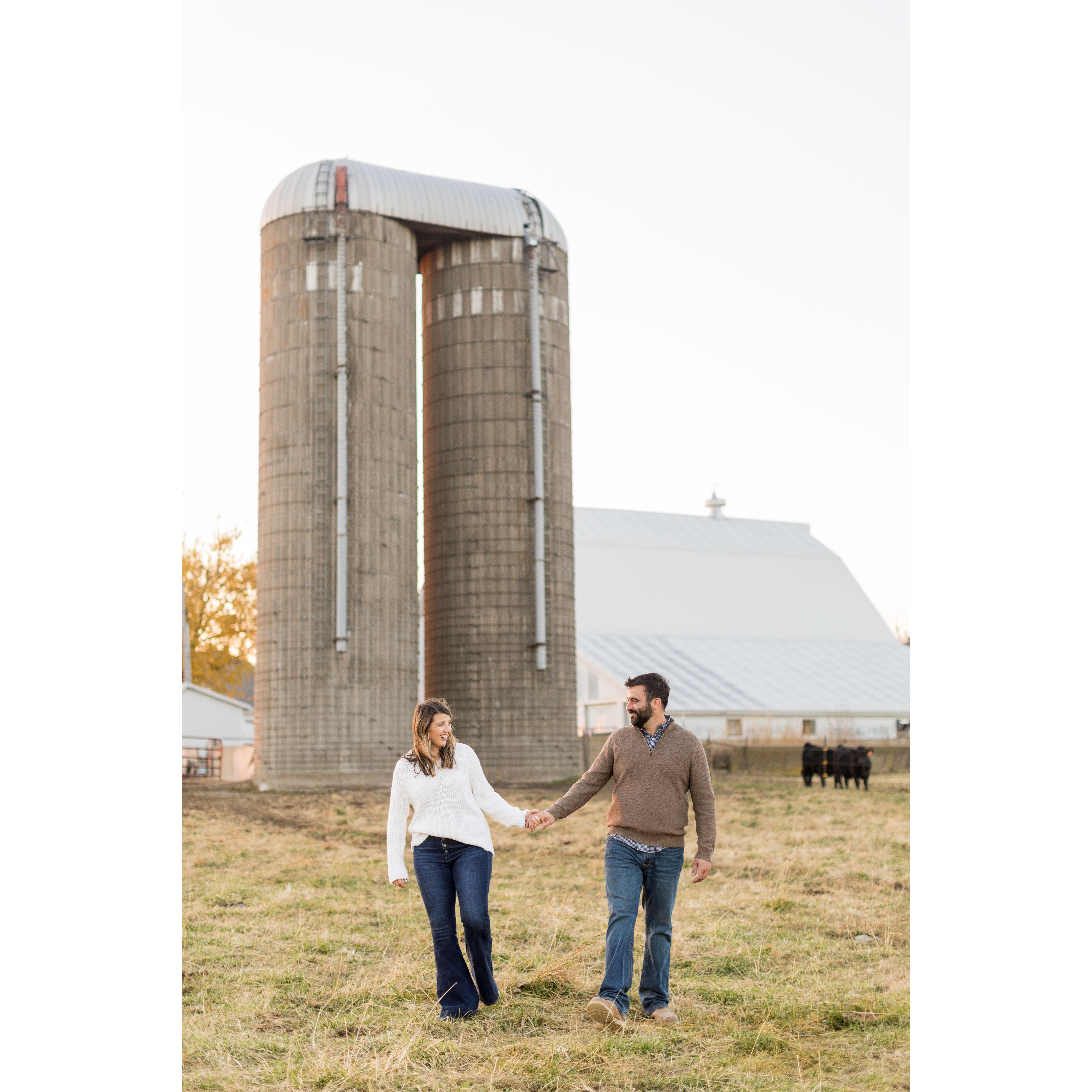Enagement Photos at Shane's families farm in Iowa.