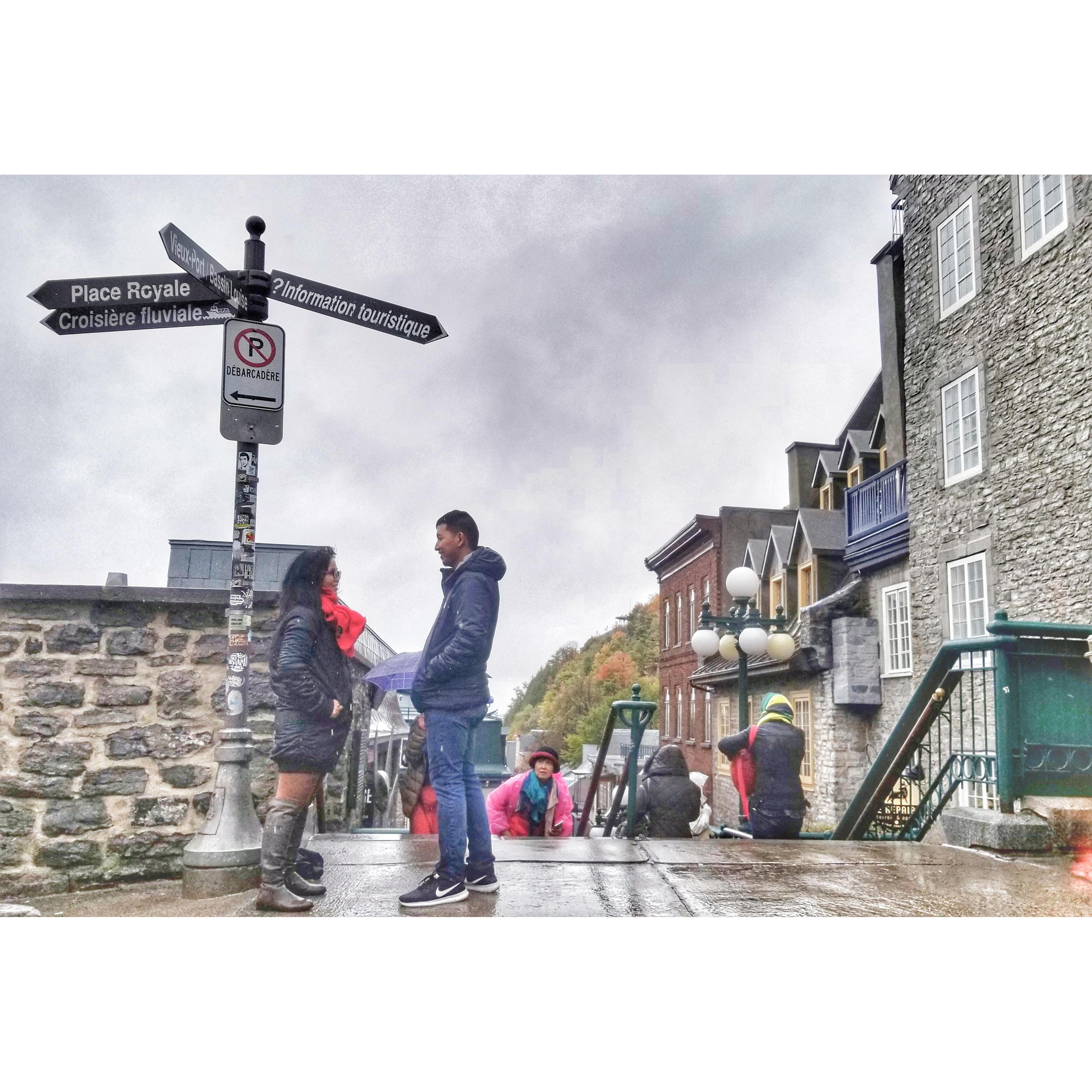 This was taken in Quebec and we have recreated a scene from the Korean drama Goblin.