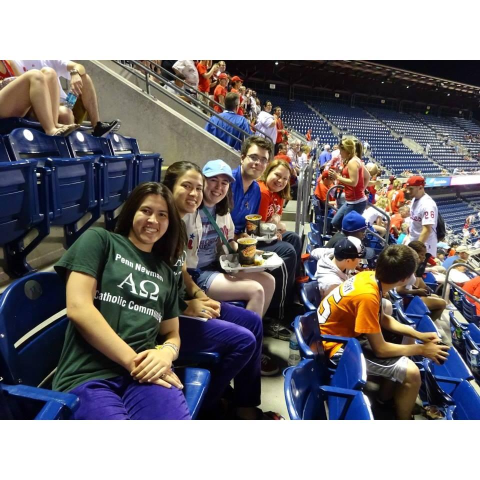 One thing we like to do together is go to baseball games. Here is an early example of us at Citizen Bank Park together with our friends.