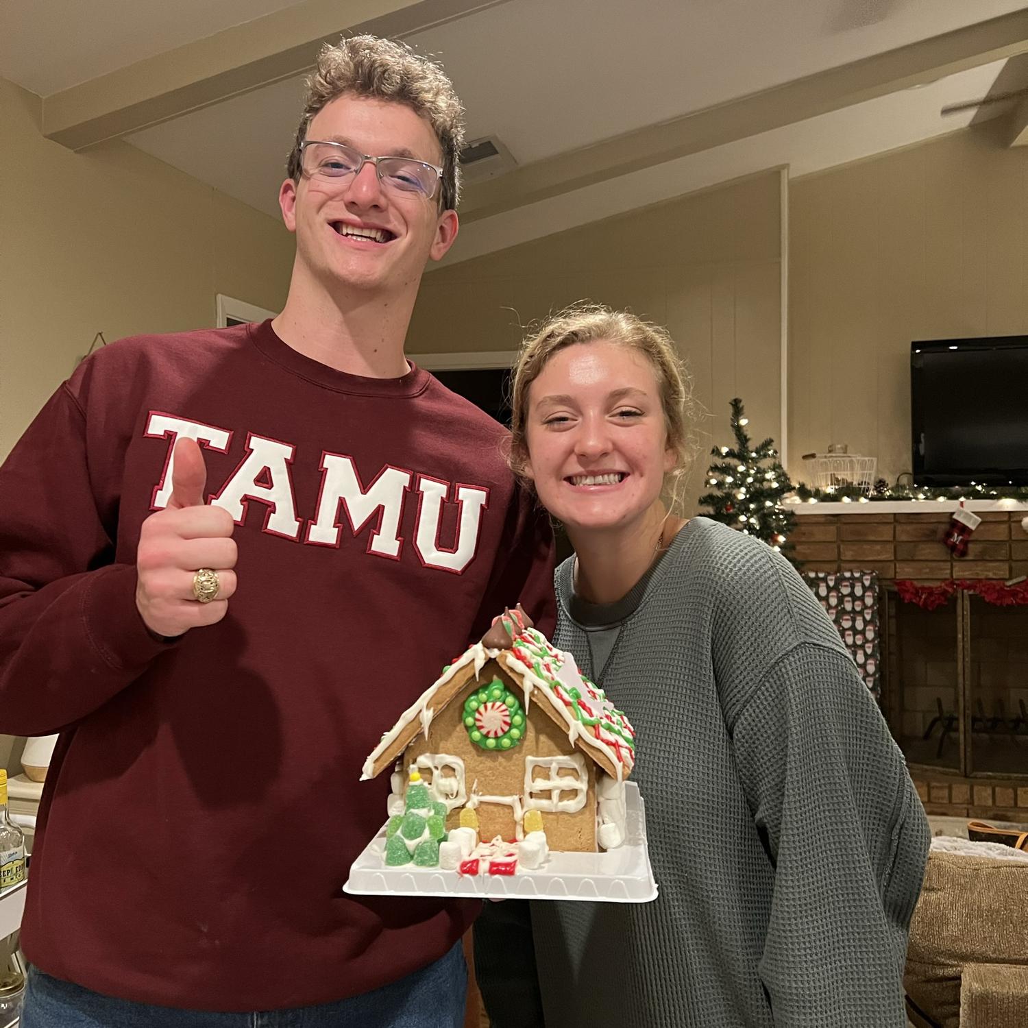 We like to win at everything, even the gingerbread house decorating.