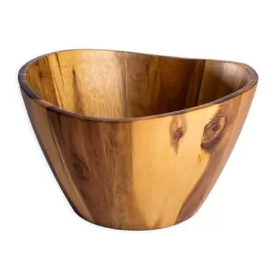 Acacia Wood Salad Bowl in Brown