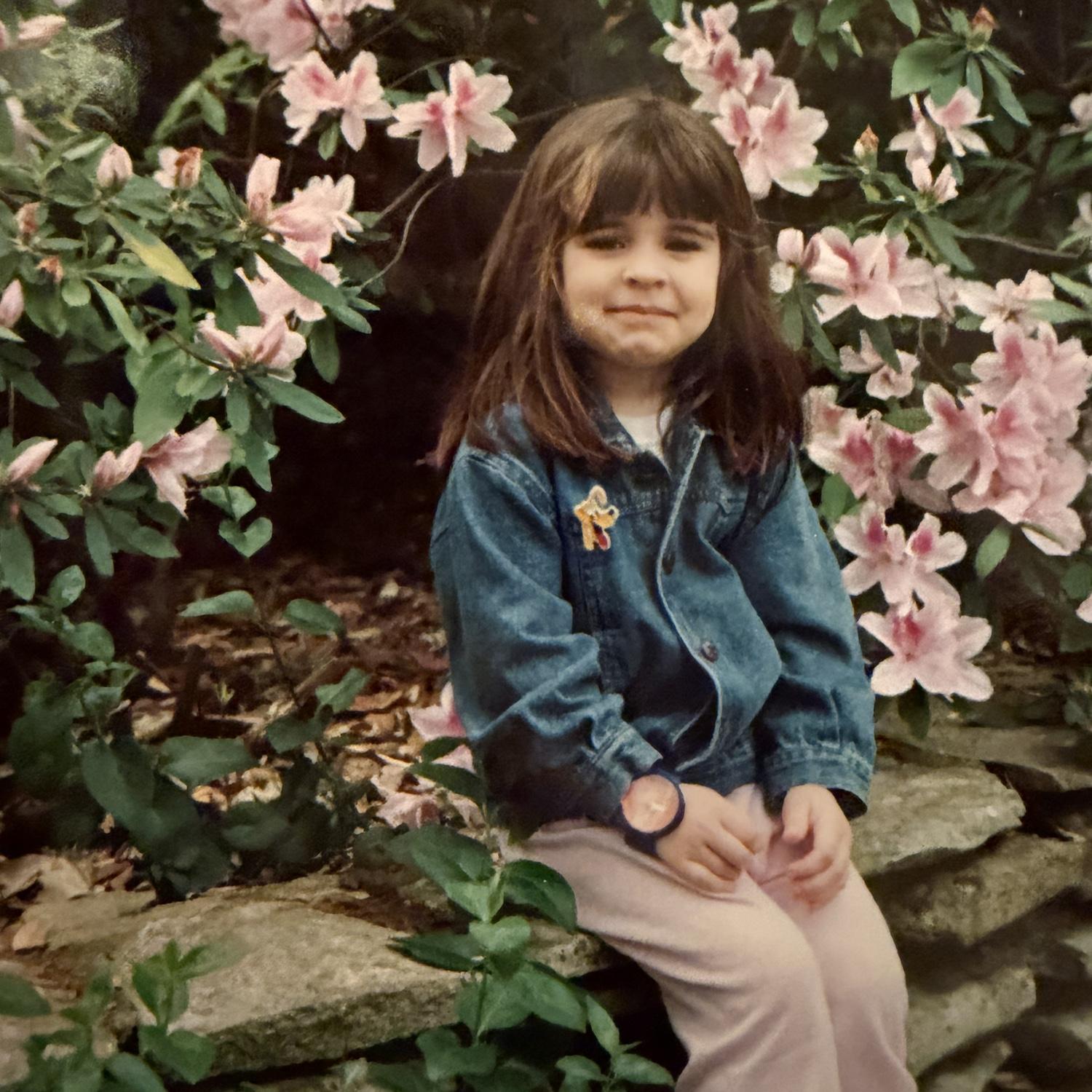 Mini-Krystin - note the Pluto lapel pin. This jean jacket was her absolute obsession at this age.