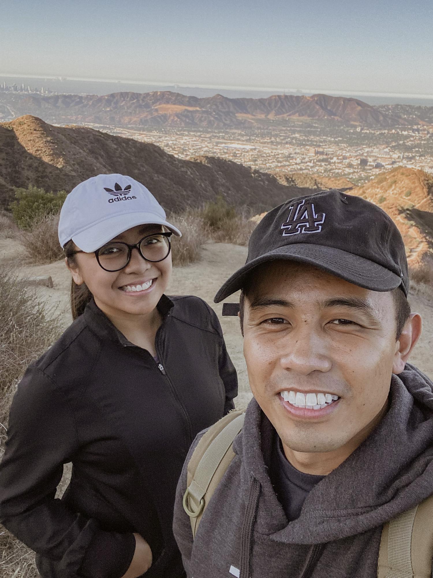 Our first date - hiking! We both love the outdoors. 😄