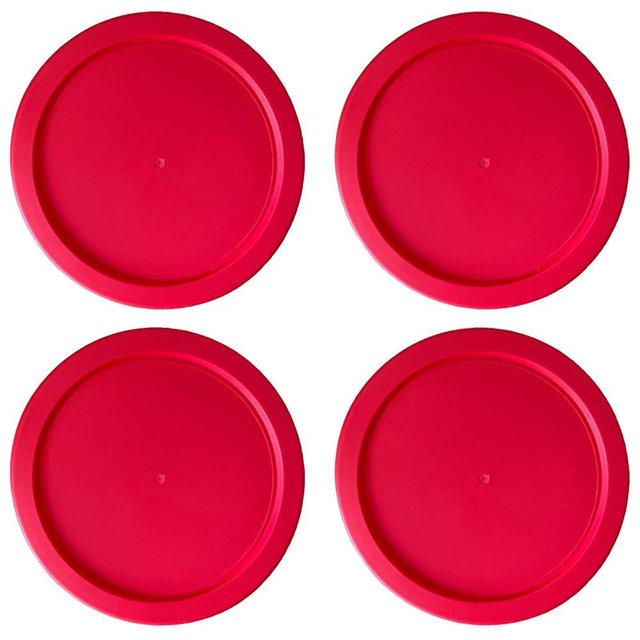 Replacement Lids fits Pyrex 2-Cup Glass Food Storage Container Bowls, 5-Inch Plastic Round Lids Covers for Pyrex 7200-PC, Airtight & Leakproof (4-Pack, Red)