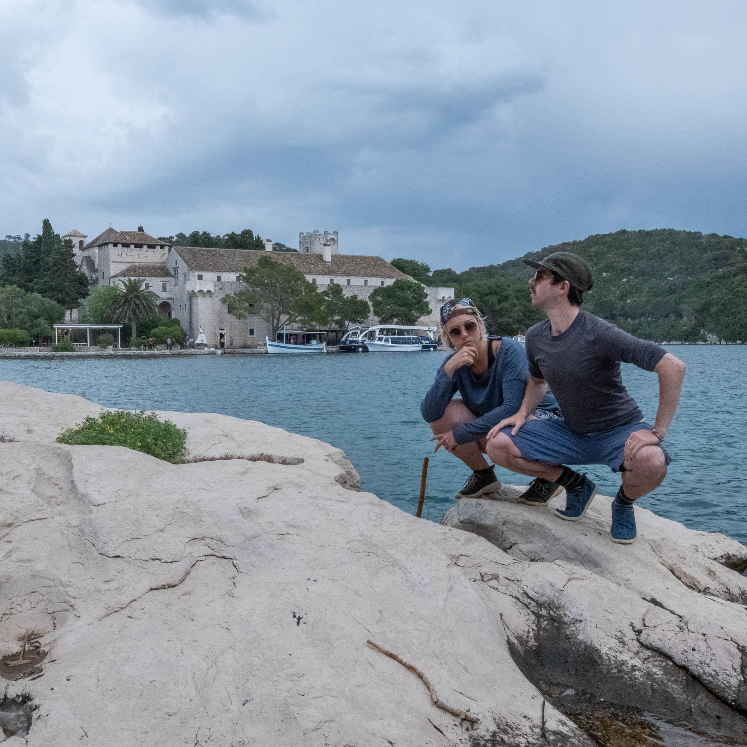 Performing a squat in Croatia