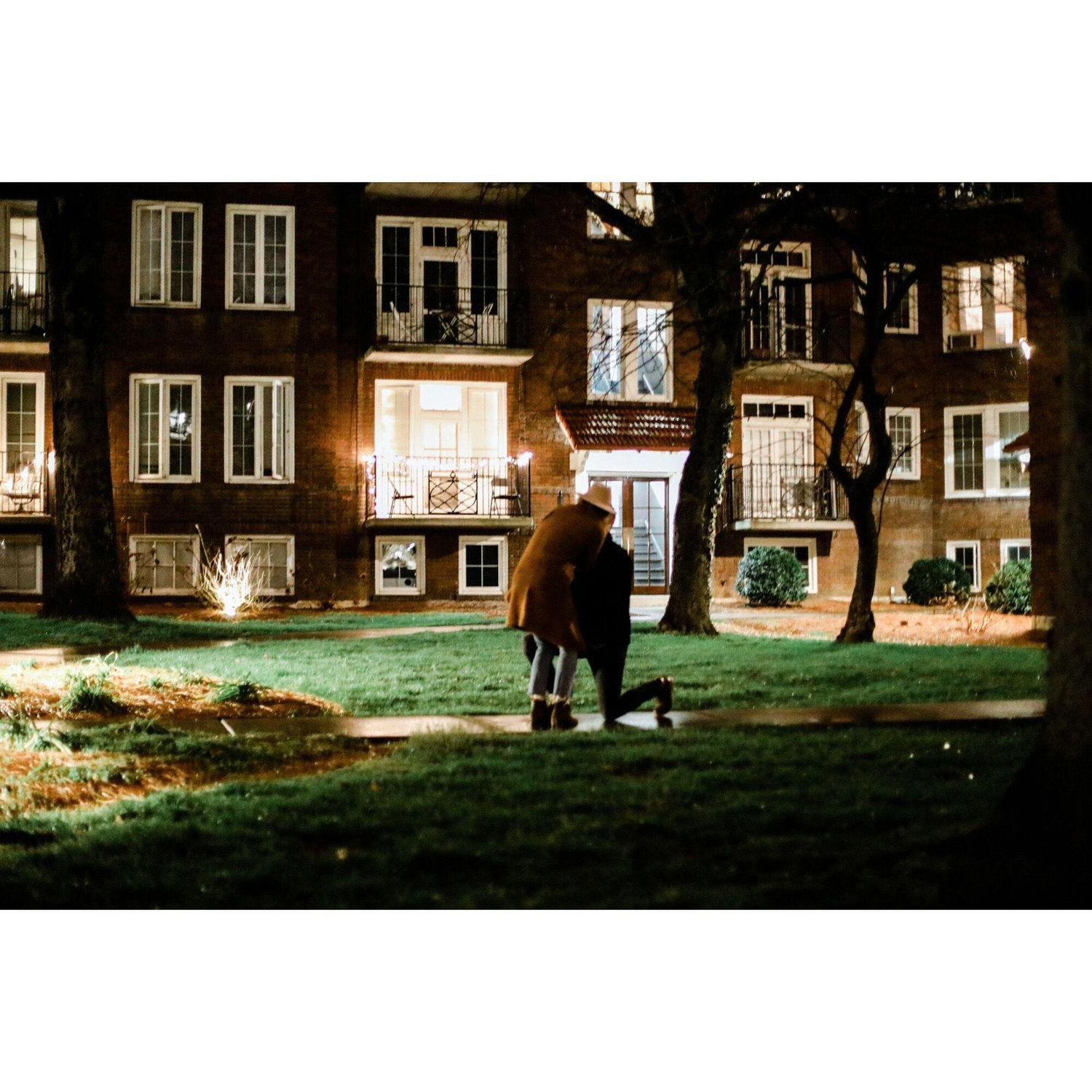 the sweetest proposal in Sterling Court's Courtyard...