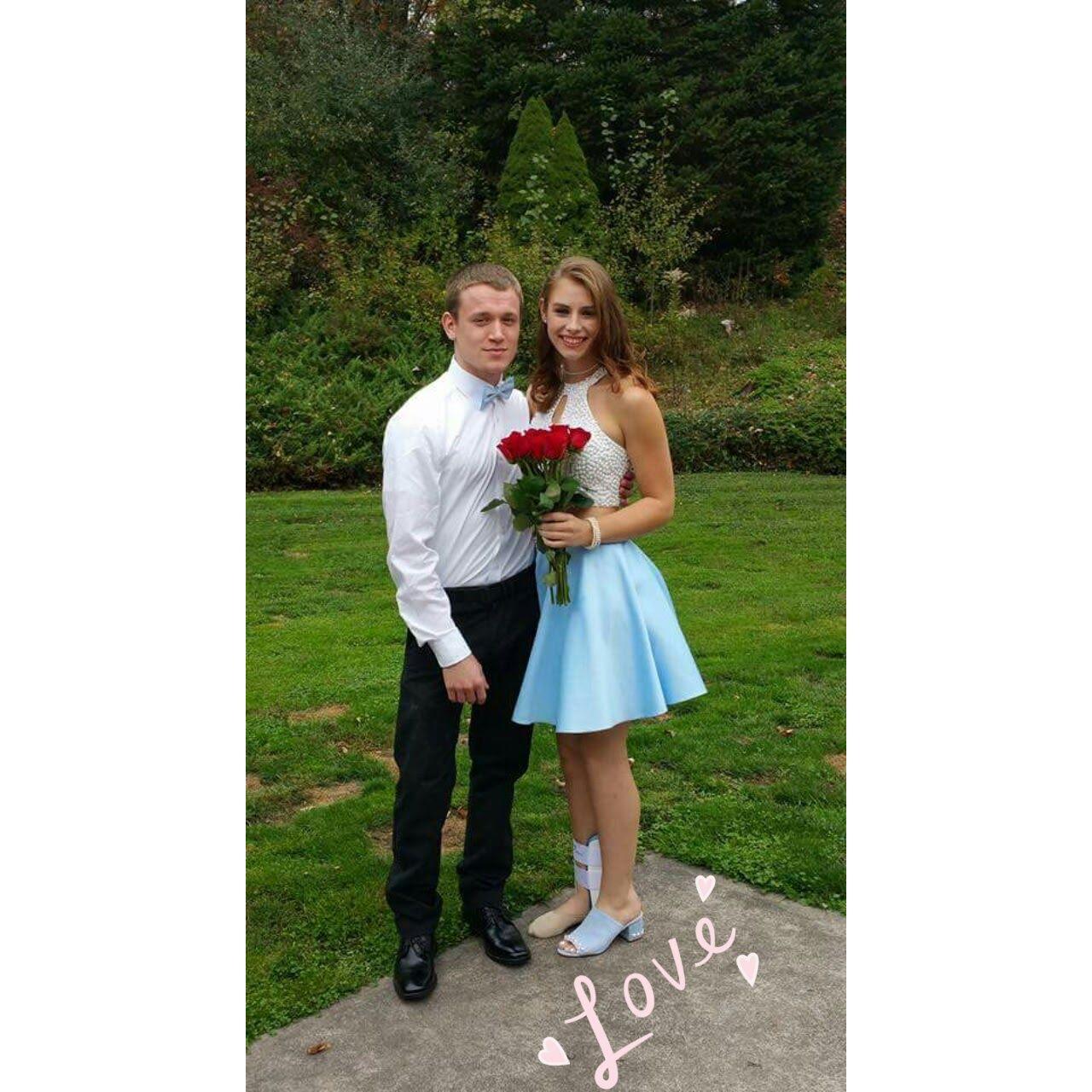His first dance, my last Homecoming dance during my senior year of high school!