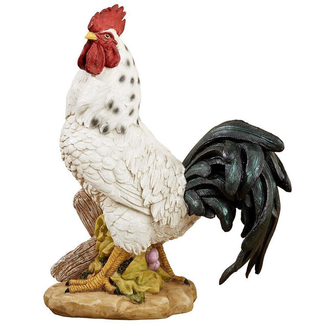 Touch of Class Sussex Rooster Table Sculpture Off White 13 Inches Tall