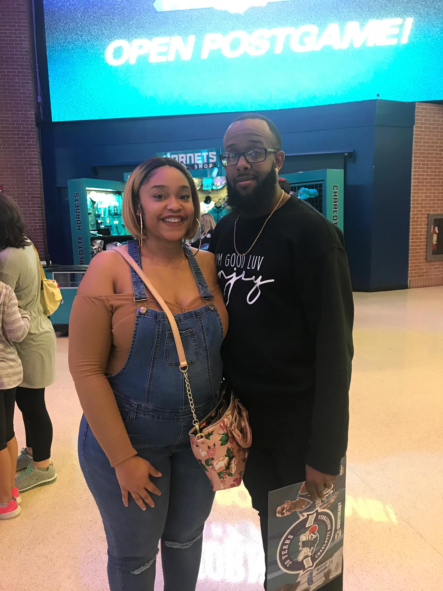 our first Charlotte hornets game.