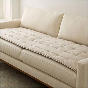 West Elm | Reversible Quilted Sofa Overlay, Natural