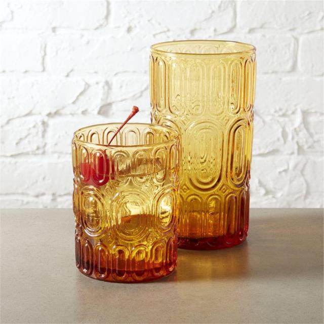 frankie amber barware set of 10