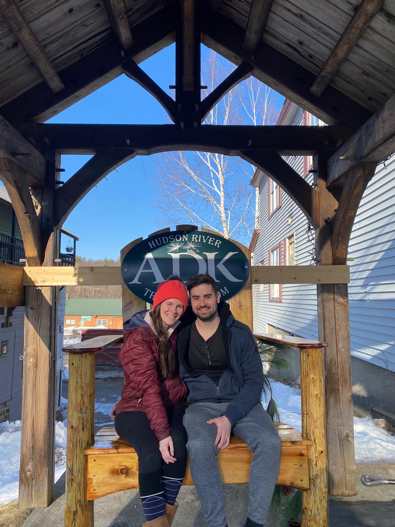 Marie and Austin in the Adirondacks, their first trip together