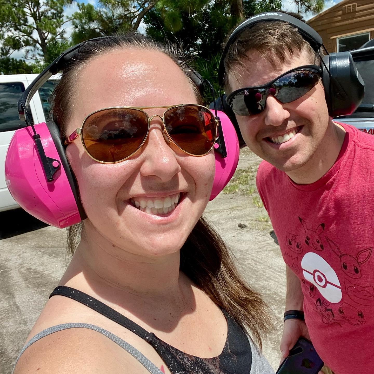 At the shooting range in Florida while visiting Michael (I'm a good shot, if I do say so myself!) - July 2021