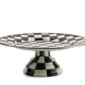 MacKenzie-Childs Check Enamel Pedestal Platter | Dillard's