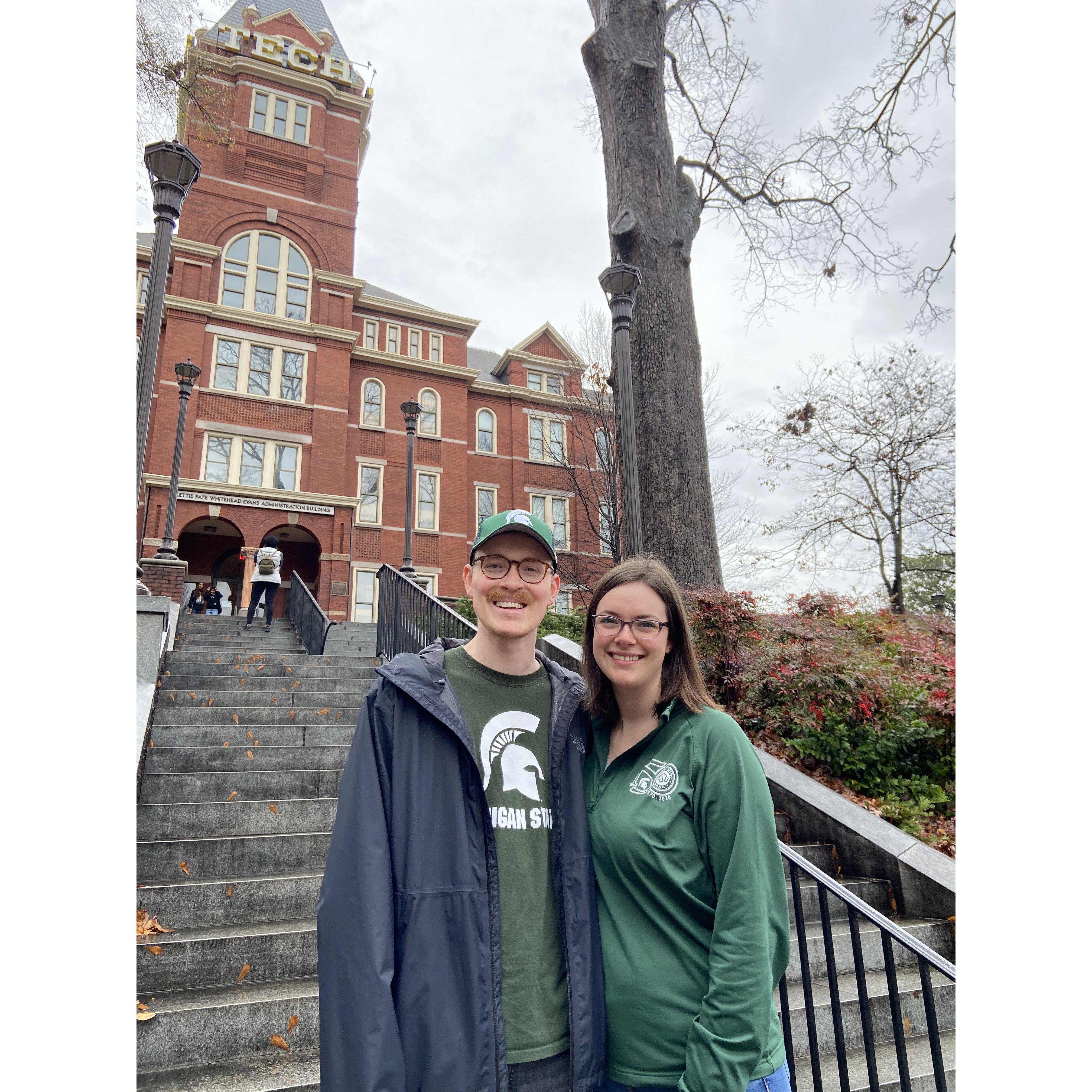 Visiting Georgia Tech before MSU played in the Peach Bowl.