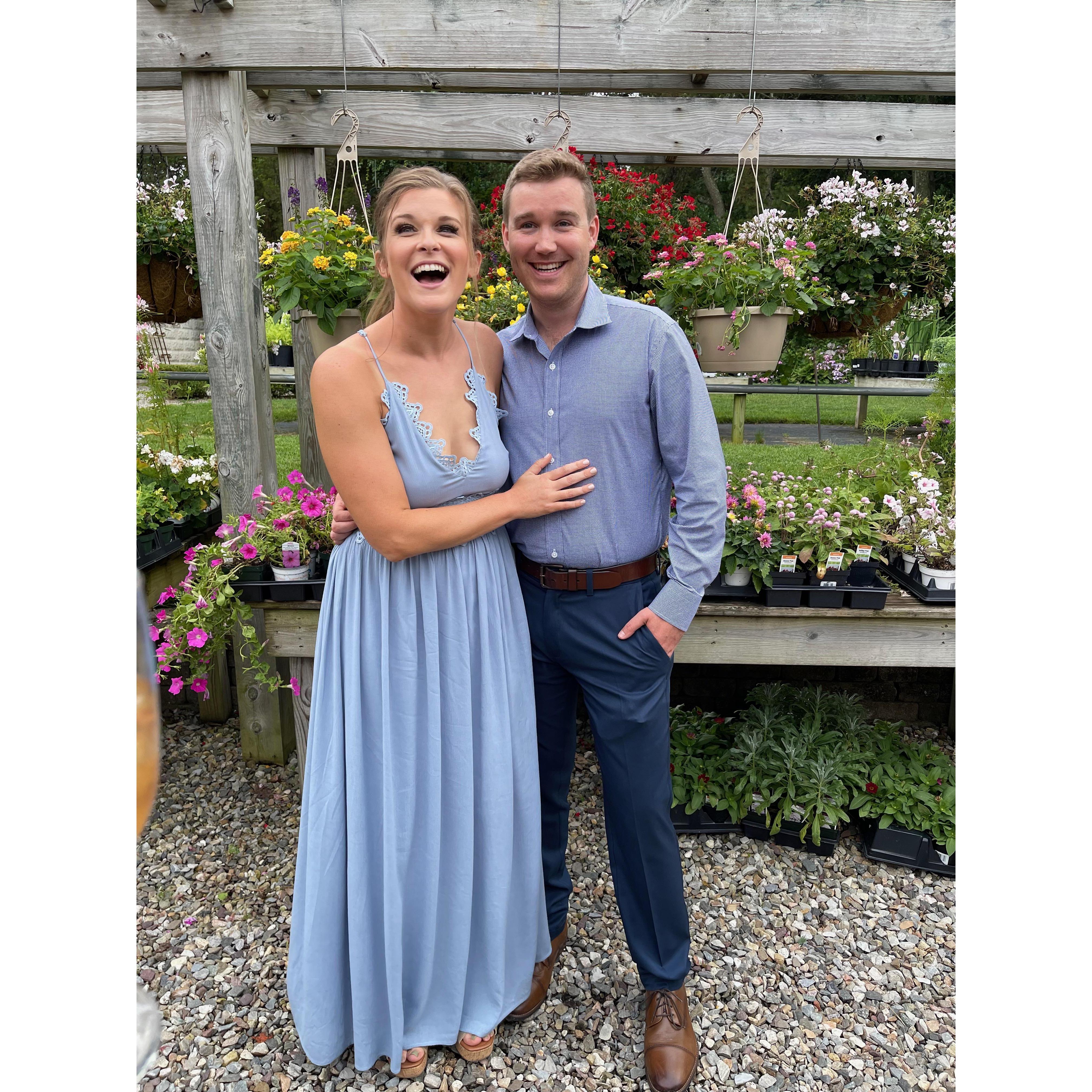 All smiles at Jen and Gavin's wedding (July 2021)