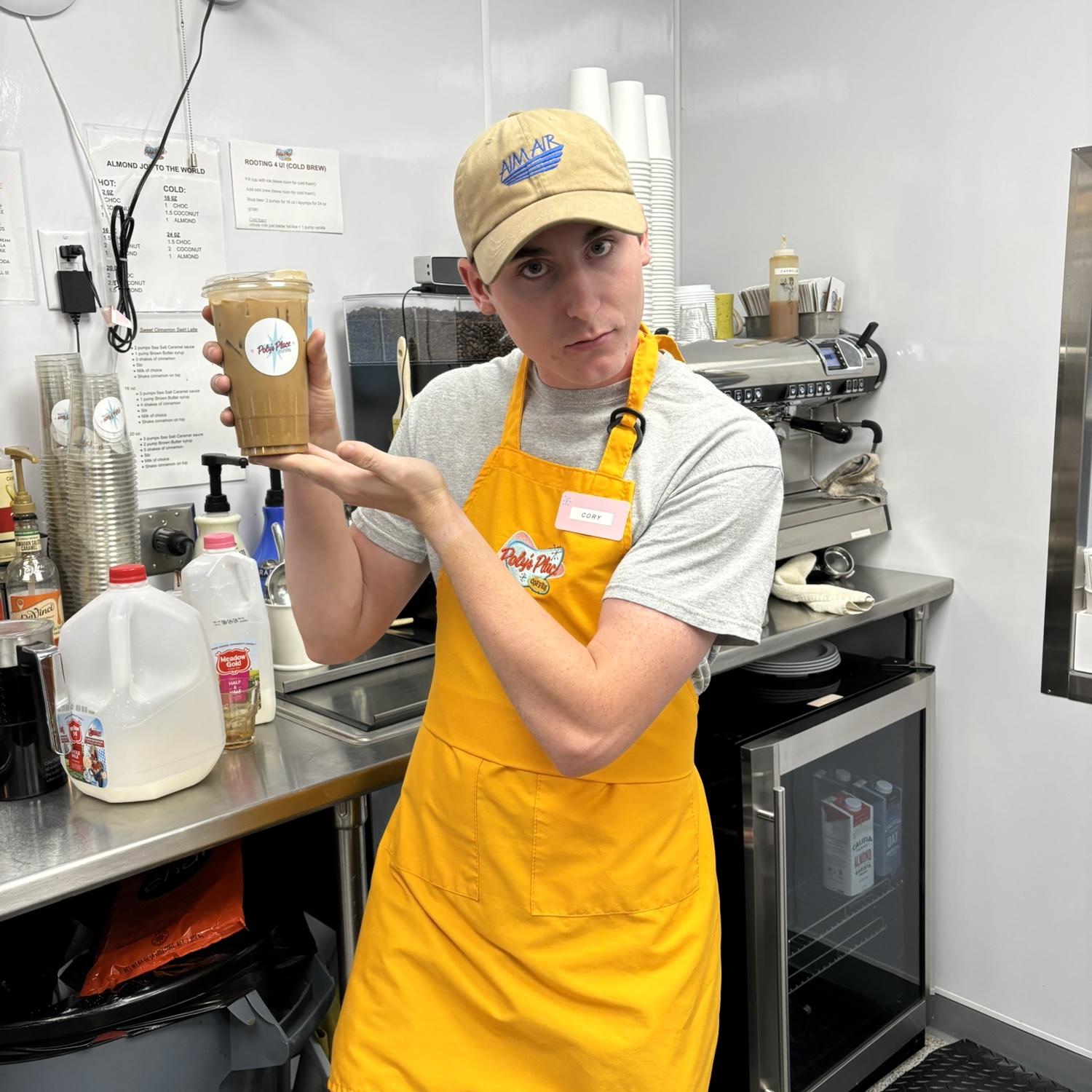 Honorary barista/bouncer