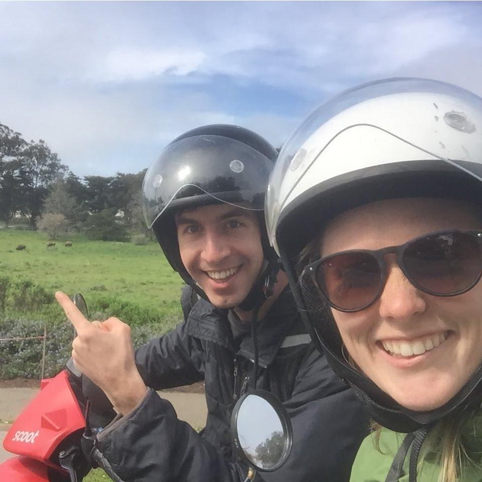 Scootering through Golden Gate park shortly after Bri moved to SF. A great way to learn the city!