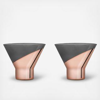 Raye Dipped Martini Glass, Set of 2