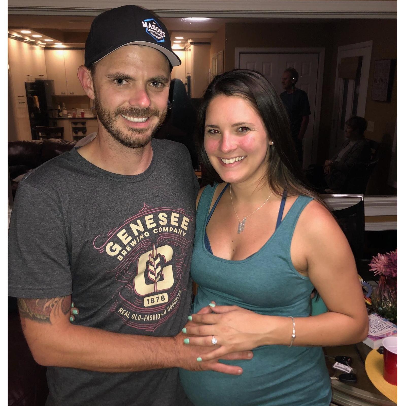 Once Megan finally stopped crying and got her self together, Richie and Megan took a picture together with their soon to be baby Dalton and the new bling!