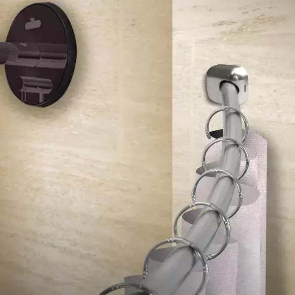 Curved Shower Curtain Rod in Satin Nickel