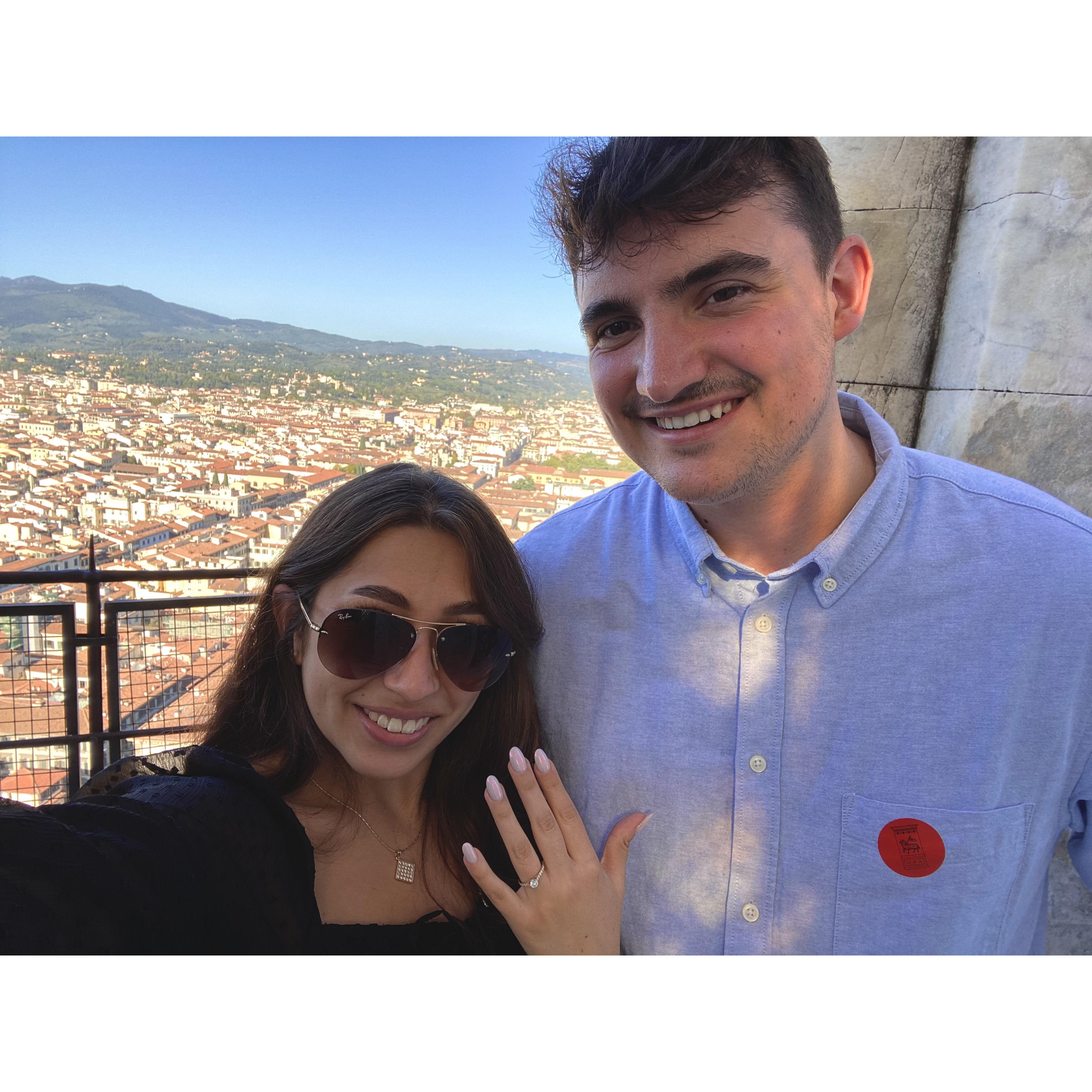 The day we got engaged in Florence! This was after we climbed to the top of the Duomo