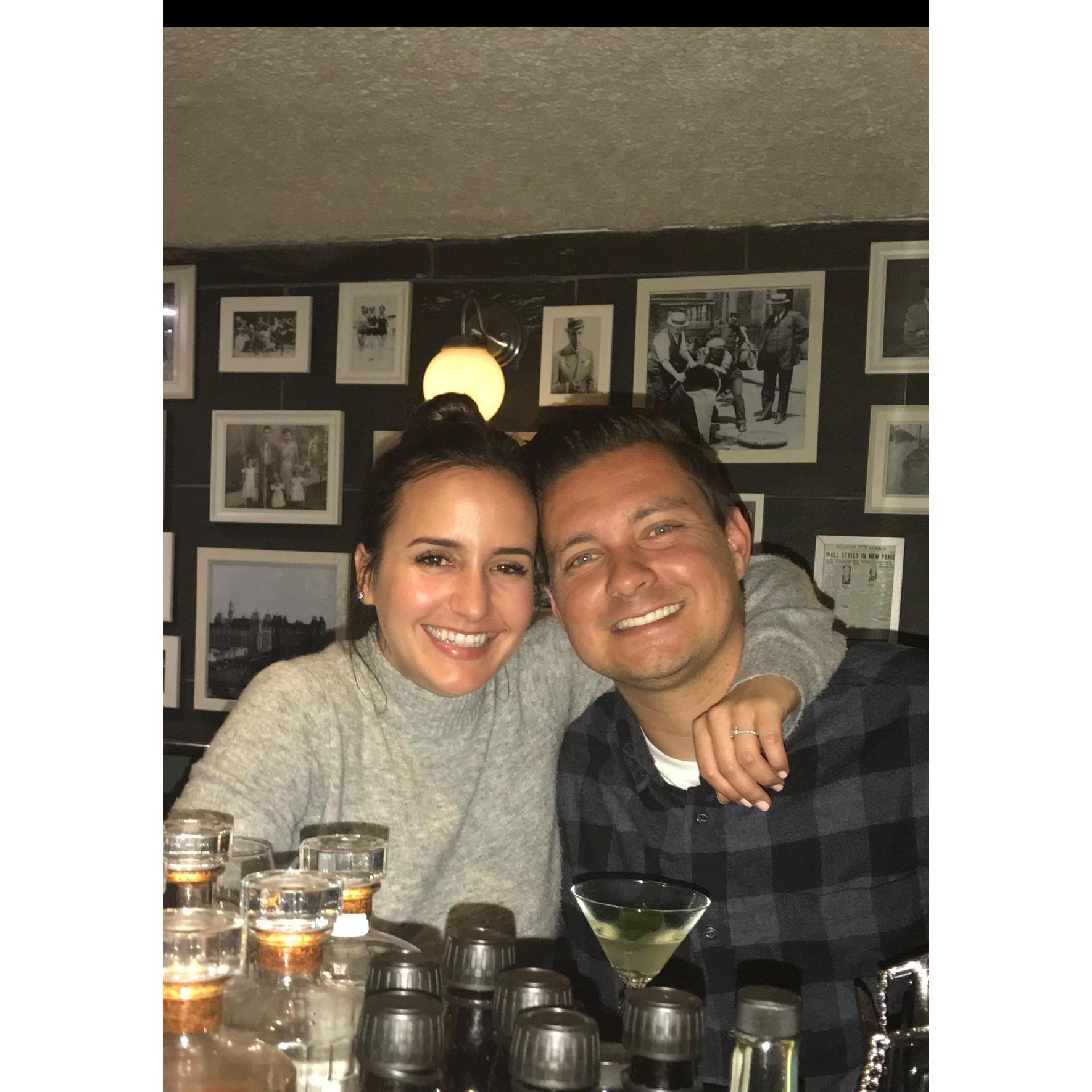 Right after getting engaged in Spain!