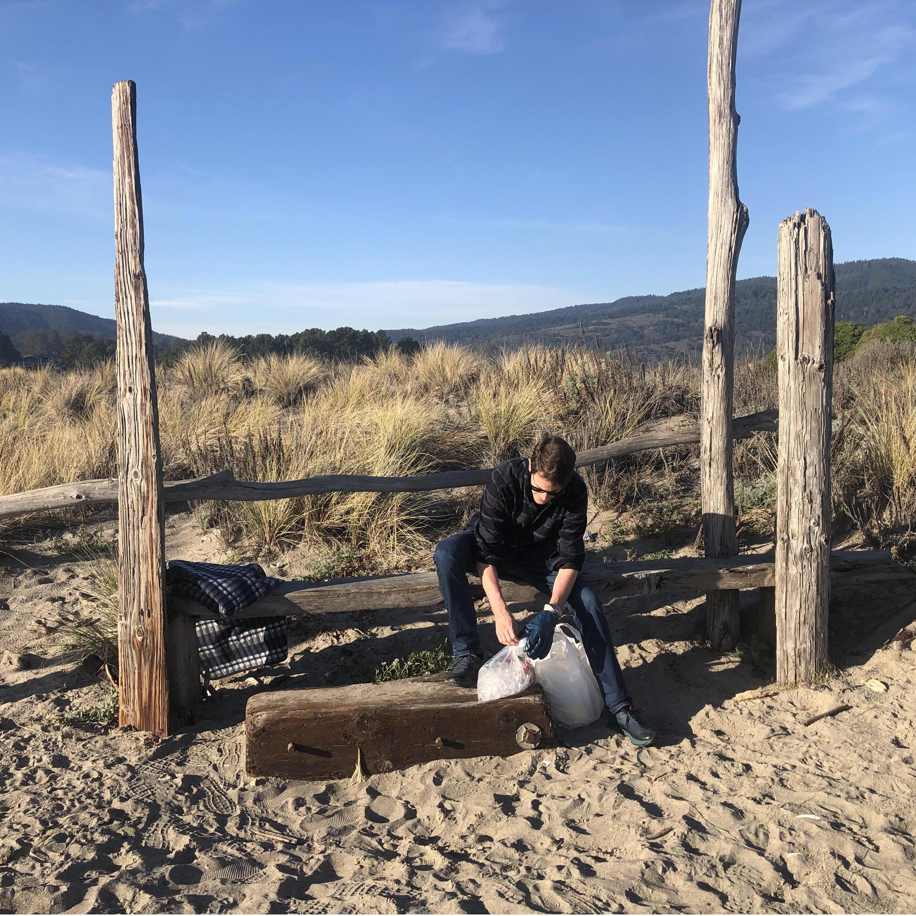 Tomales oysters at Stinson Beach.

(Also, we're trespassing.)