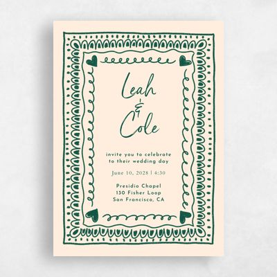 Buttercream, Beige Wedding Invitation - Ceres Portrait