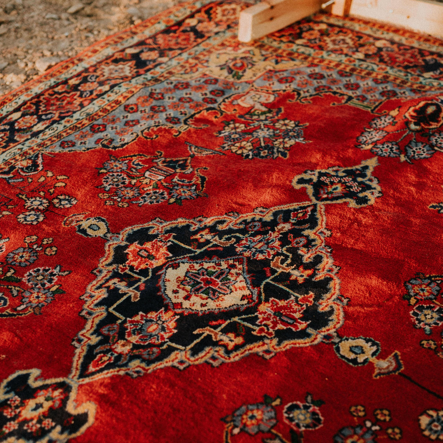 We got married on this beautiful Persian rug, a gift from my parents that they bought from our lifelong friends at Lost Pines Art Bazaar. This rug will go in our home (after a thorough vaccuuming : )