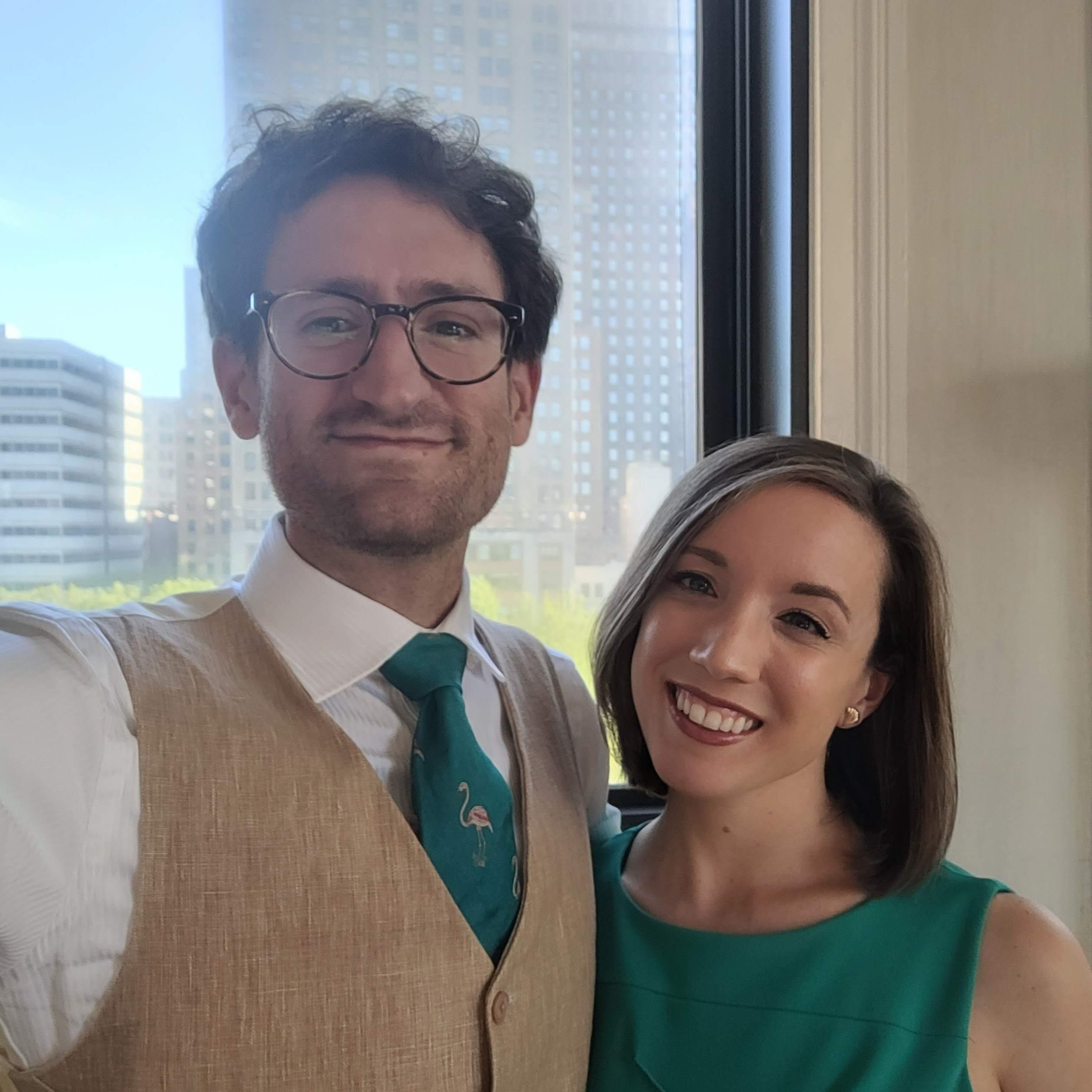 Our homepage shows us tossing confetti at the NJPAC Founders Gala in September 2018. Here we are in June 2022, snapping a selfie in Evan’s Newark office before another wonderful night at NJPAC.